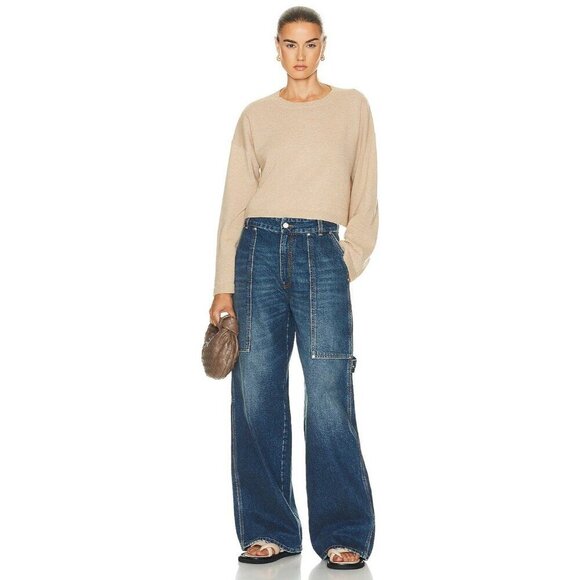 Stella McCartney Vintage Workwear Wide Jeans in Dark Blue 25 New Womens Denim - Picture 4 of 15